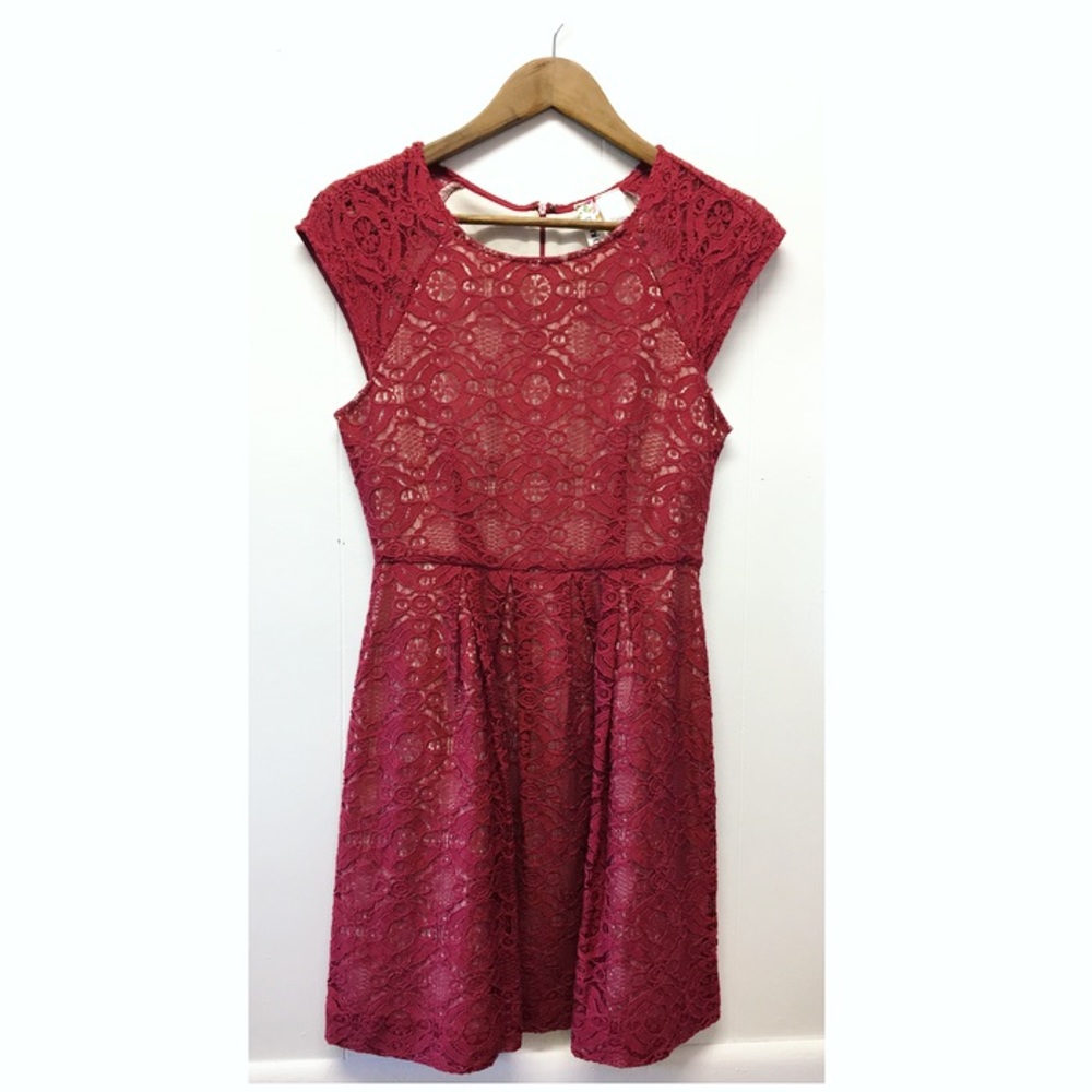 Mimi Chica | Lace Covered Dress Cute & Dainty •